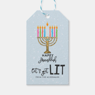 Let's Get Lit Hanukkah Gift Tags