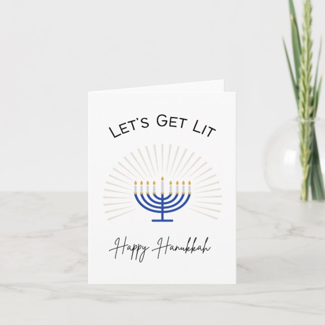 Lets’ Get Lit - Happy Hanukkah - Pun Card (Front)