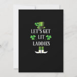 Let&#39;s Get Lit Laddies Funny Classic Holiday Card