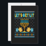 Lets Get Lit Menorah Hanukkah Funny Christmas Ugly Save The Date<br><div class="desc">This is a great gift for your family,  friends during Hanukkah holiday. They will be happy to receive this gift from you during Hanukkah holiday.</div>
