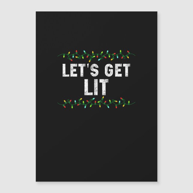 Let's Get Lit Pajamas Funny Cute Lights Christmas  (Front)