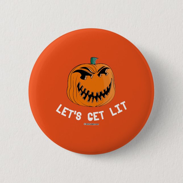 Let's get lit pinback button (Front)