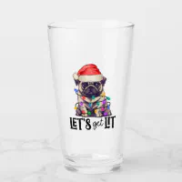 Let's Get Lit Personalized Christmas 16oz Beer Can Glass