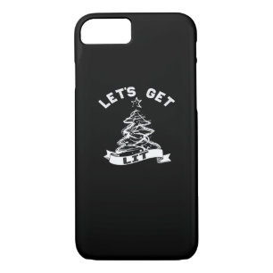 Let's Get Lit This Christmas Funny Humor Quote For iPhone 8/7 Case