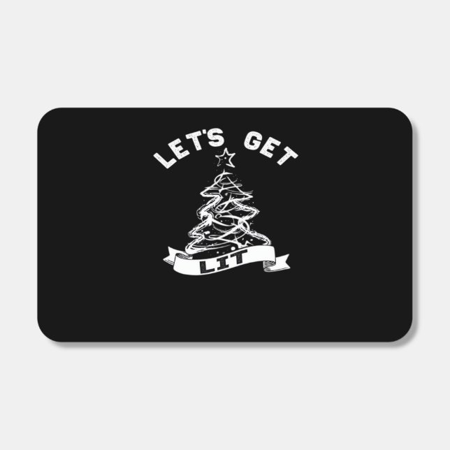 Let's Get Lit This Christmas Funny Humor Quote For Matchboxes (Front)
