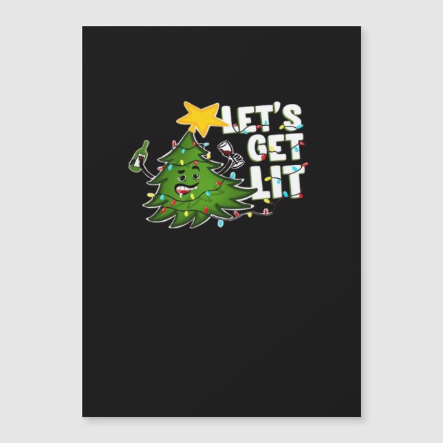 Let's Get Lit Tipsy Christmas Tree Classic (Front)