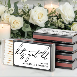 Let's Get Lit Wedding Matchbox Favor Matchboxes