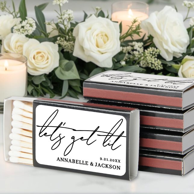 Let's Get Lit Wedding Matchbox Favor Matchboxes (Let's Get Lit Wedding Matchbox Favor Matchboxes)