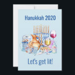 Let's Get Lit Wine Lover Hanukkah 2020 Holiday Card<br><div class="desc">This design was created though digital art. It may be personalized in the area provided by changing the photo and/or text. Or it can be customized by choosing the click to customize further option and delete or change the color the background, add text, change the text color or style, or...</div>
