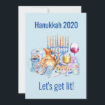 Let's Get Lit Wine Lover Hanukkah 2020 Holiday Card<br><div class="desc">This design was created though digital art. It may be personalized in the area provided by changing the photo and/or text. Or it can be customized by choosing the click to customize further option and delete or change the color the background, add text, change the text color or style, or...</div>