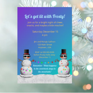 Let's Get Lit with Frosty Invitation