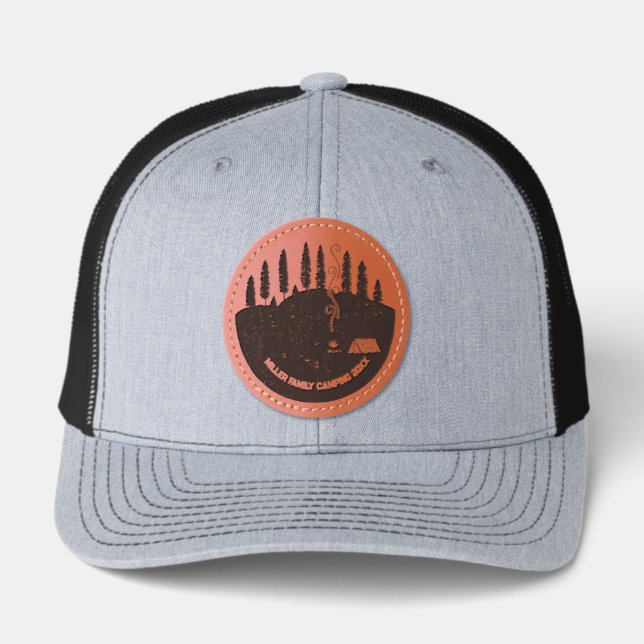 Let's Get Lost | Retro Camp Leather Patch Hat (Front)