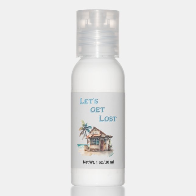 Lets get lost tropical island travel hand lotion (Front)