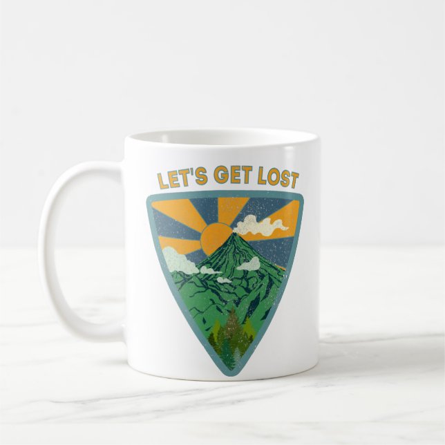 Let's get lost vintage hiking coffee mug (Left)