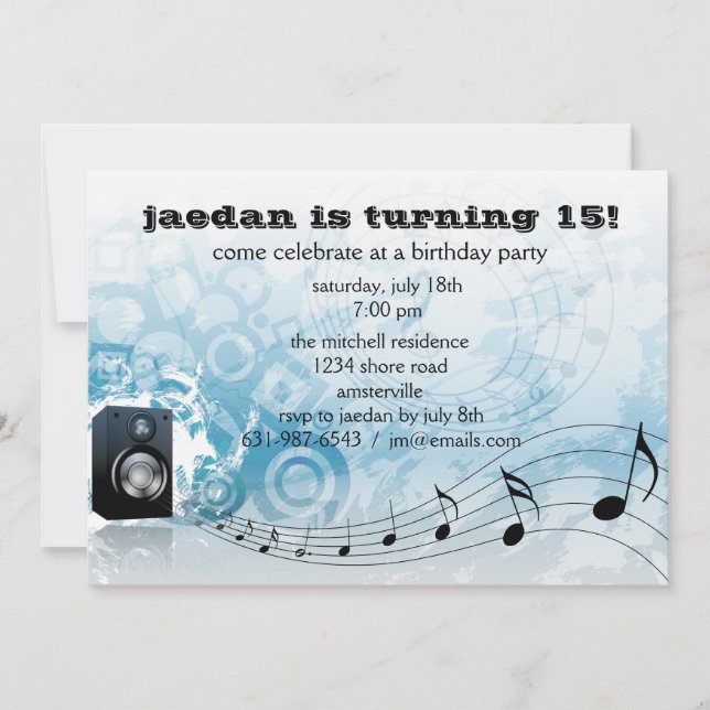 Let's Get Loud - Birthday Party Invitation (Front)