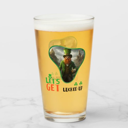 Lets Get Lucked Up _ Green Attire Affair Glass