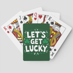 Let's Get Lucky Shamrock Funny St Patrick's Day Poker Cards
