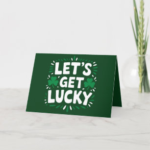 Let's Get Lucky Shamrock Funny St Patrick's Day Thank You Card