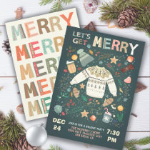 Let's Get Merry Holiday Christmas Party Sweater In Invitation