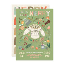 Let's Get Merry Holiday Christmas Party Sweater Invitation