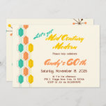 Let&#39;s Get Mid Century Modern Birthday Retro Groovy Invitation