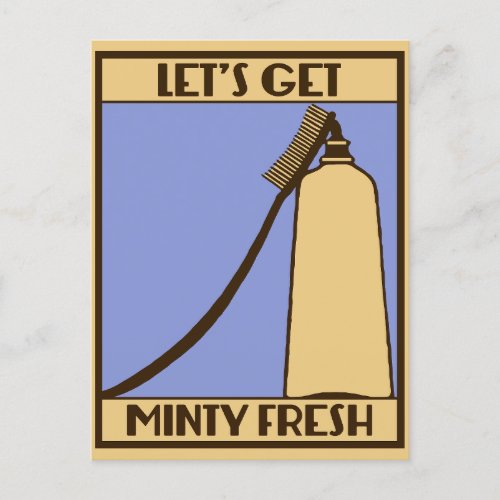 Lets get minty fresh retro advertising postcard