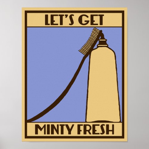 Lets get minty fresh retro advertising poster
