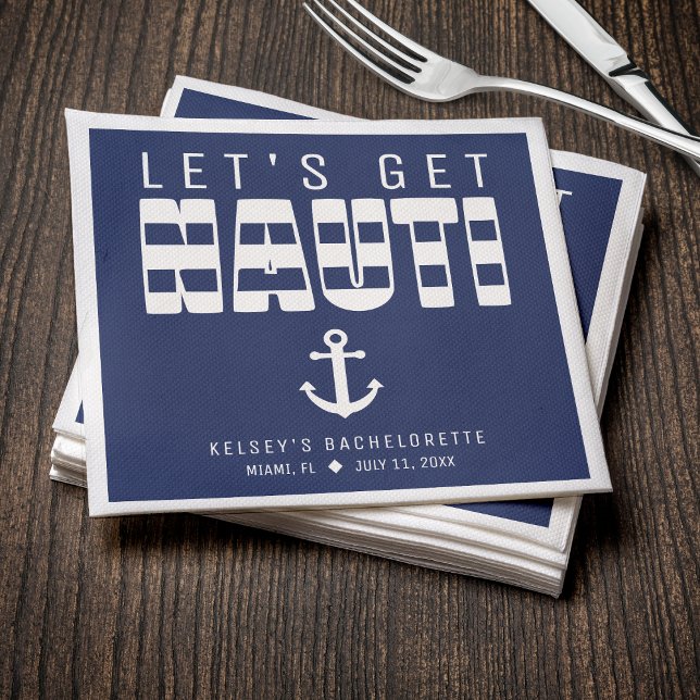 Let's Get Nauti Blue Bachelorette Party Napkins (Let's Get Nauti Blue Bachelorette Party Napkins
)