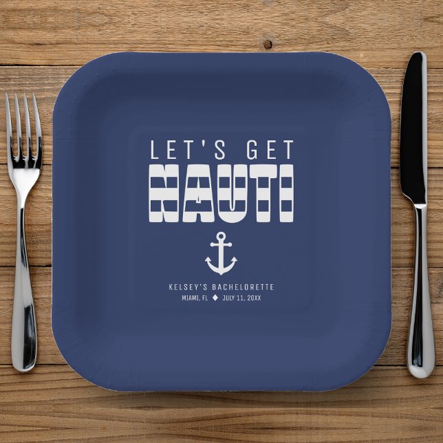 Let's Get Nauti Blue Bachelorette Party Paper Plates (Let's Get Nauti Blue Bachelorette Party Paper Plates
)