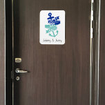 Lets Get Nauti Cruise Door Decoration Marker Magnet<br><div class="desc">Decorate your cabin ship door with this fun stateroom door marker. This custom cruise magnet features the fun saying "Let's Get Nauti." Personalize with your names in fun rope font. Please note: Not all ship's doors are magnetic. We cannot guarantee your door will be magnetic. Please check with your travel...</div>