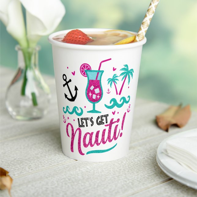Let's Get Nauti! Nautical Bachelorette Cups (Insitu)
