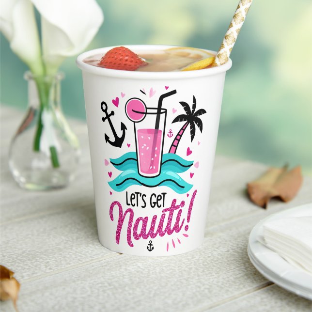 Let's Get Nauti! Nautical Bachelorette Cups (Insitu)