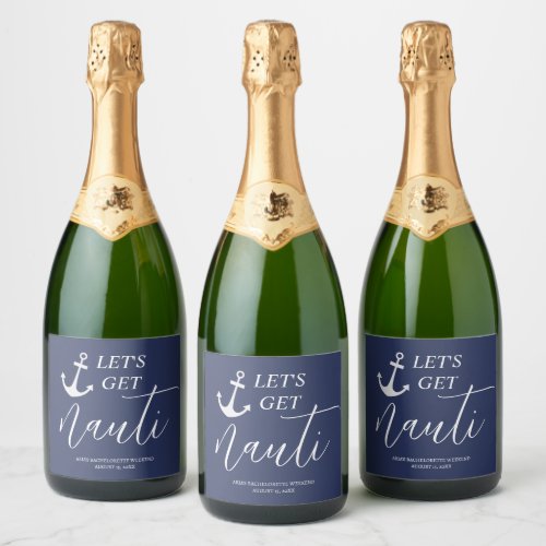 Lets Get Nauti Wine  Sparkling Wine Label