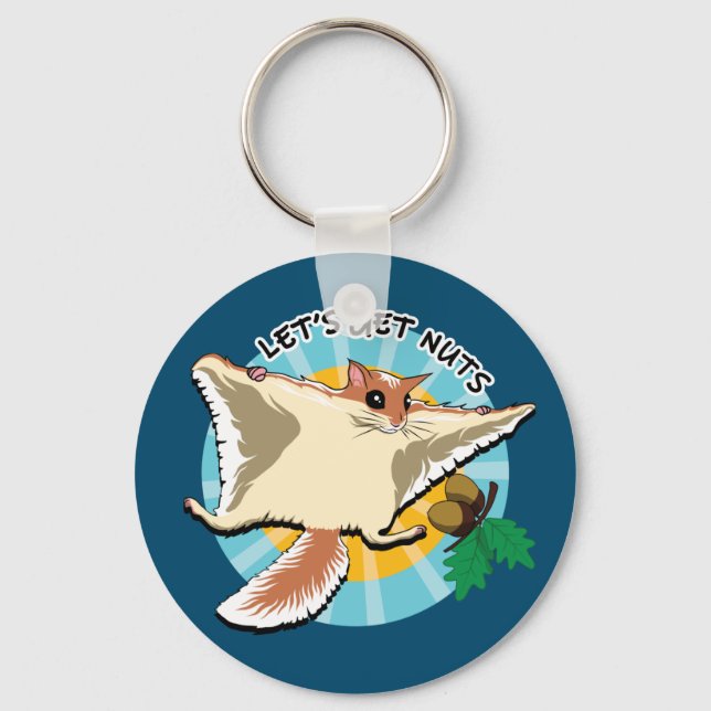 Let's Get Nuts - Flying Squirrel Keychain (Front)