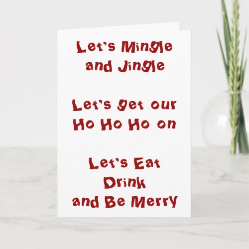 LETS GET OUR HO HO HO ONMINLGE AND JINLGE HOLIDAY CARD
