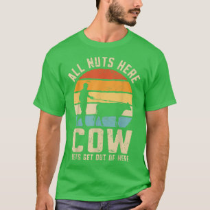 Lets get out of here Funny Farmer Cow Farming Retr T-Shirt