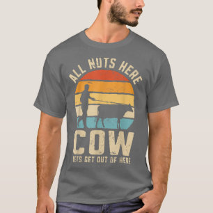 Lets get out of here Funny Farmer Cow Farming Retr T-Shirt