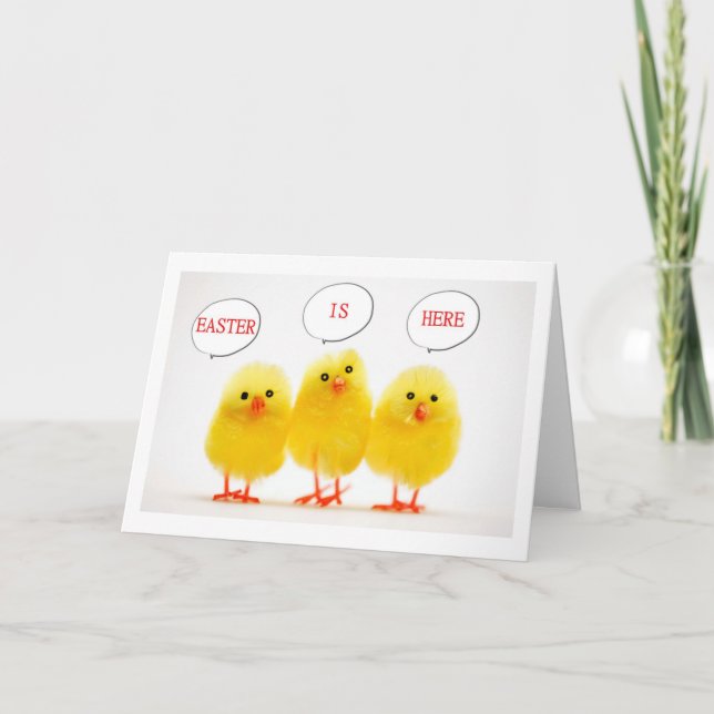 "LET'S GET PEEPING" EASTER IS HERE HOLIDAY CARD (Front)