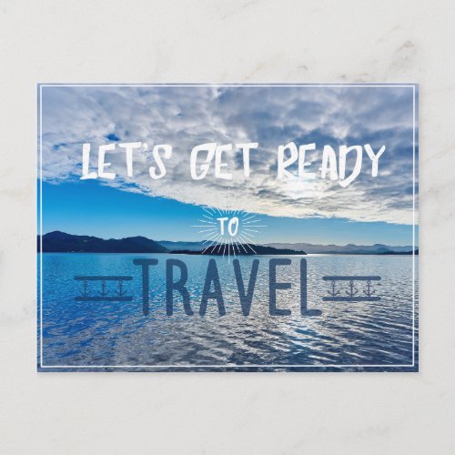 Lets get read to travel Typography Postcard