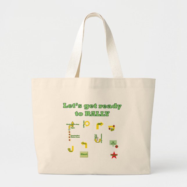Let's Get Ready To Rally Large Tote Bag (Front)