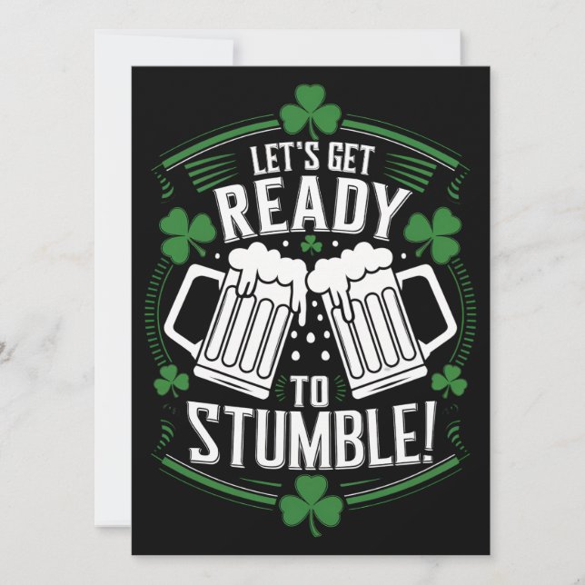 Lets Get Ready To Stumble Funny St Patrick's Day Invitation (Front)