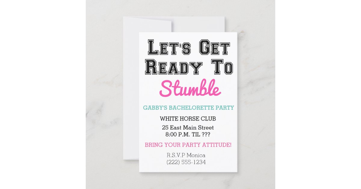 Let S Get Ready To Stumble Invitation Zazzle Com