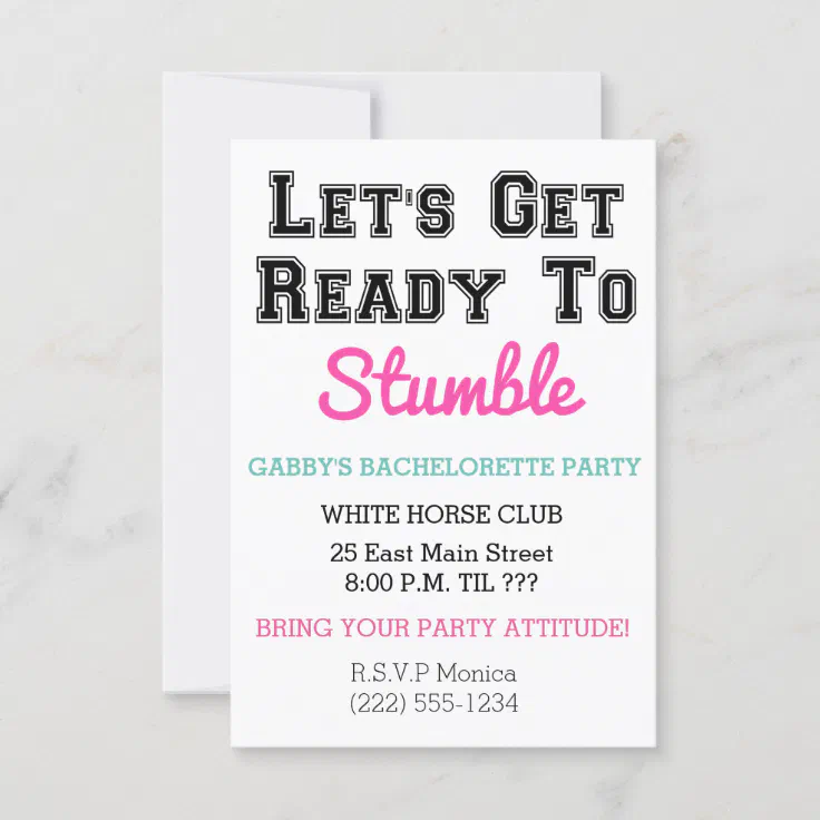 Let S Get Ready To Stumble Invitation Zazzle