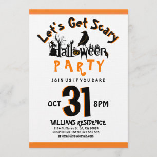 Let's Get Scary Modern Halloween Party Invite