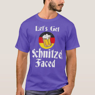 Lets Get Schnitzel Faced German Beer Oktoberfest T-Shirt