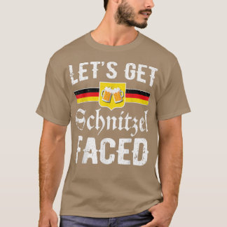 Lets Get Schnitzel Faced  Men Women Vintage Oktobe T-Shirt