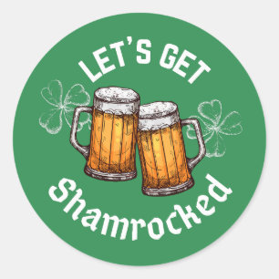 Let's Get Shamrocked St. Patrick's Day Classic Round Sticker