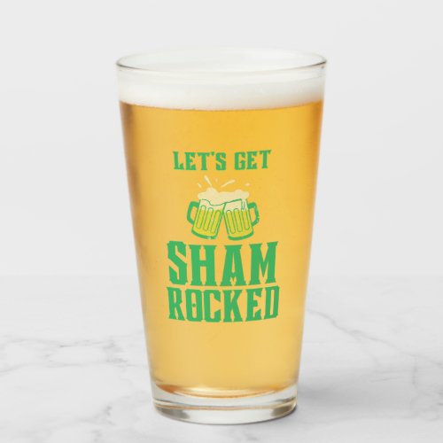 Lets Get Shamrocked St Patricks Day Glass