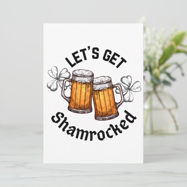 Let's Get Shamrocked St. Patrick's Day Invitation (Standing Front)
