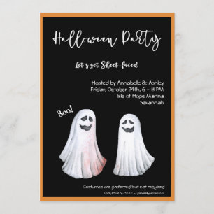 Let's Get Sheet-Faced, a Halloween Party Invitation